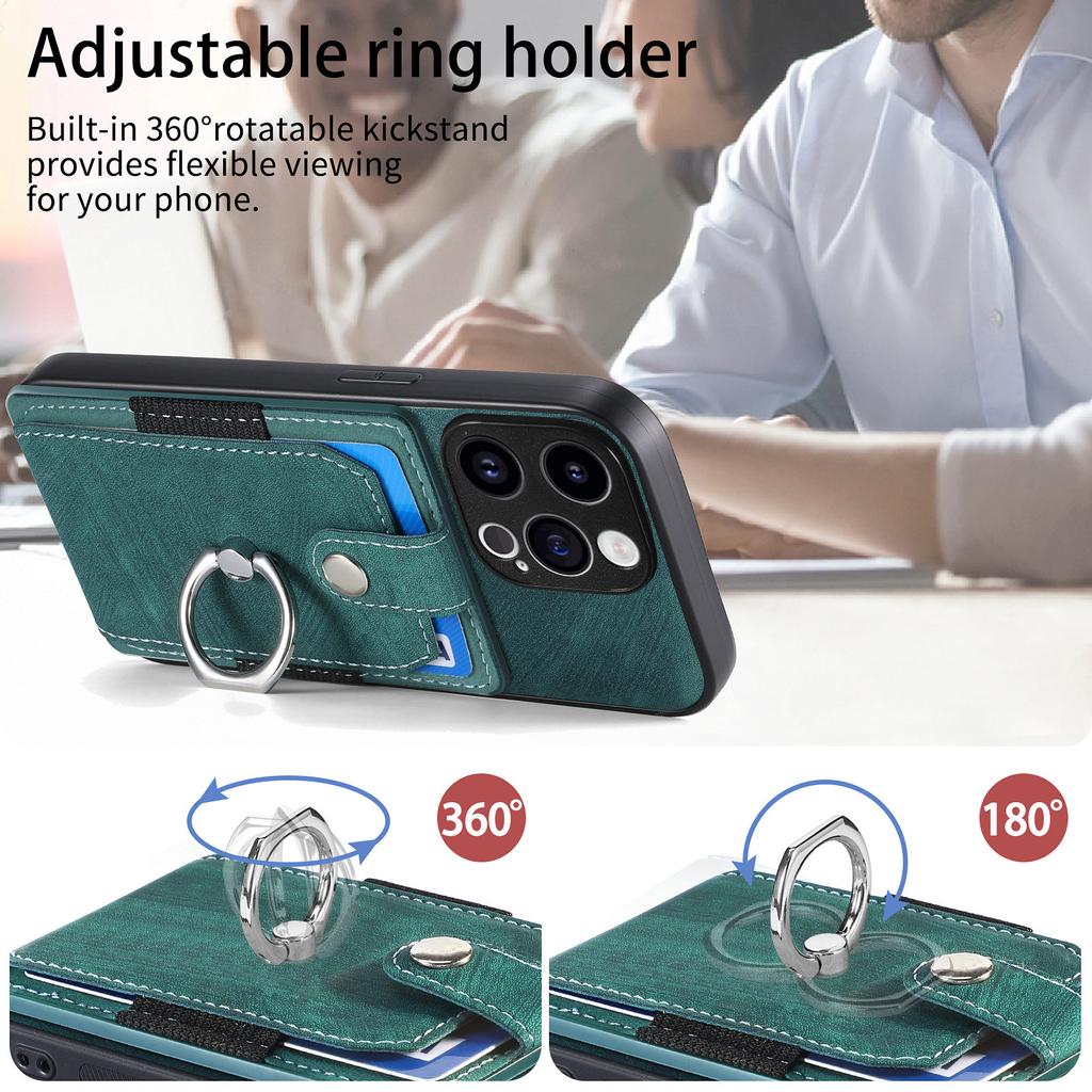 PU Leather Magnetic Card Wallet Ring Holder Phone Case for iPhone 15 14 Plus 13 12 11 Pro XSMAX for Samsung S23 S22 S21 Ultra Plus A05 A14 A54 A13 A53