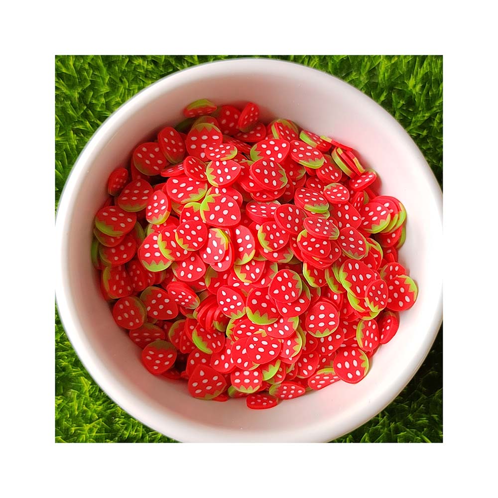 Slime Accessories Polymer Clay Fruit Slices Strawberry Sprinkles Nail DIY Art Decor Scrapbooking Handwork Slime Filling