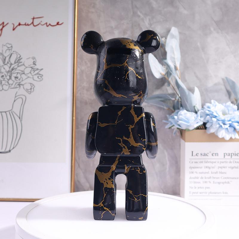 Black Gold Violent Bear Sculpture Water Transfer Resin Violent Bear Ornament Bedroom Living Room Study Decorative Piece