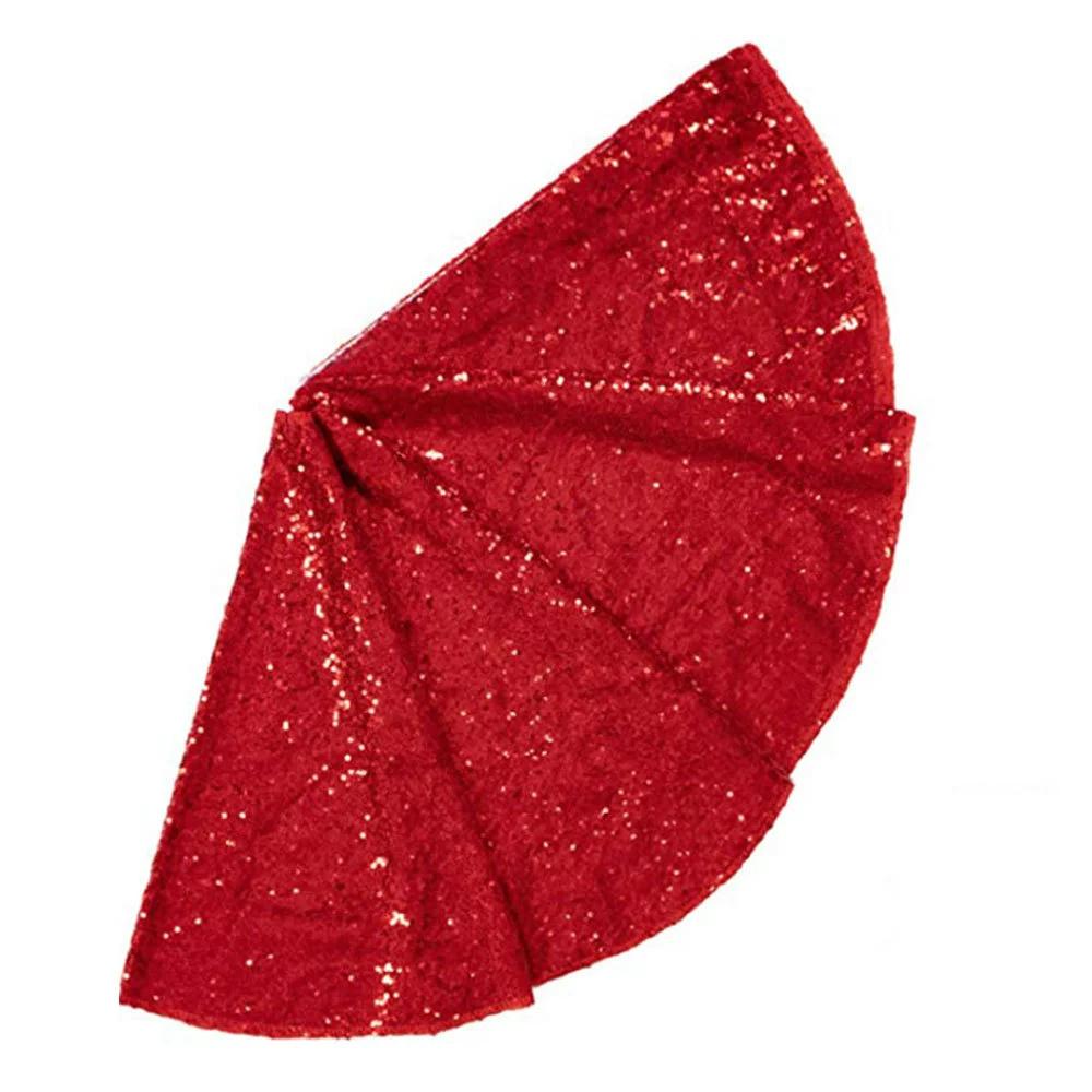1 шт. Рождественское золотое и красное украшение юбки для елки с пайетками, юбка для рождественской елки, украшение для рождественской елки, нижний фартук, юбка для елки