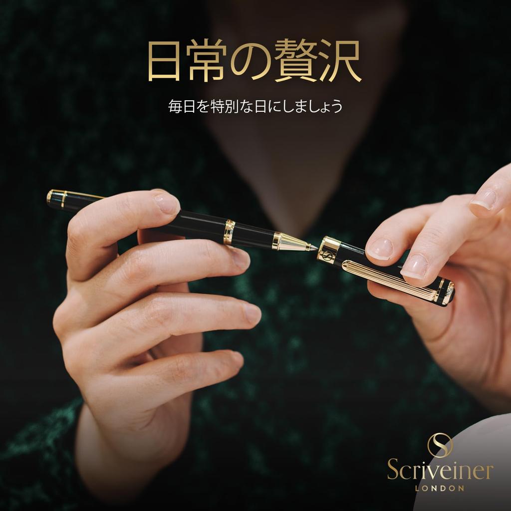 Ручка-роллер Scriveiner Finest 24K Gold Finish Schmidt Ink со стержнем Прекрасный подарочный набор, идеально подходящий для мужчин и женщин, для профессионального офиса руководителя