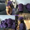 Cute little fox embroidered baseball hat versatile female big head circumference showing face small spring and summer fashion cap man