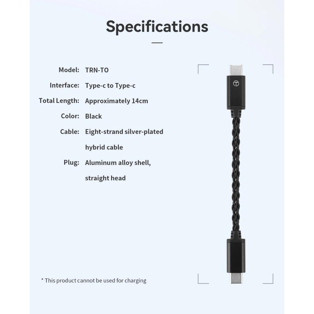 Кабель TRN-TO Type-C - Type C для модернизации усилителя ЦАП