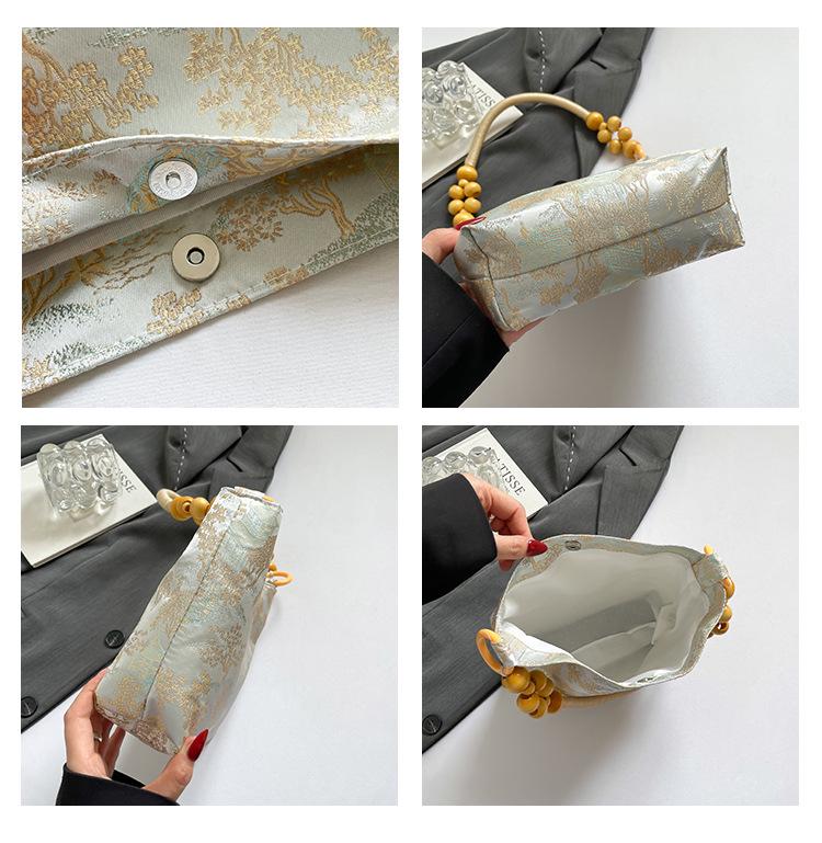 Осень 2025 Вышитая женская сумка-тоут под мышкой: Универсальный повседневный стиль ведра на плечо