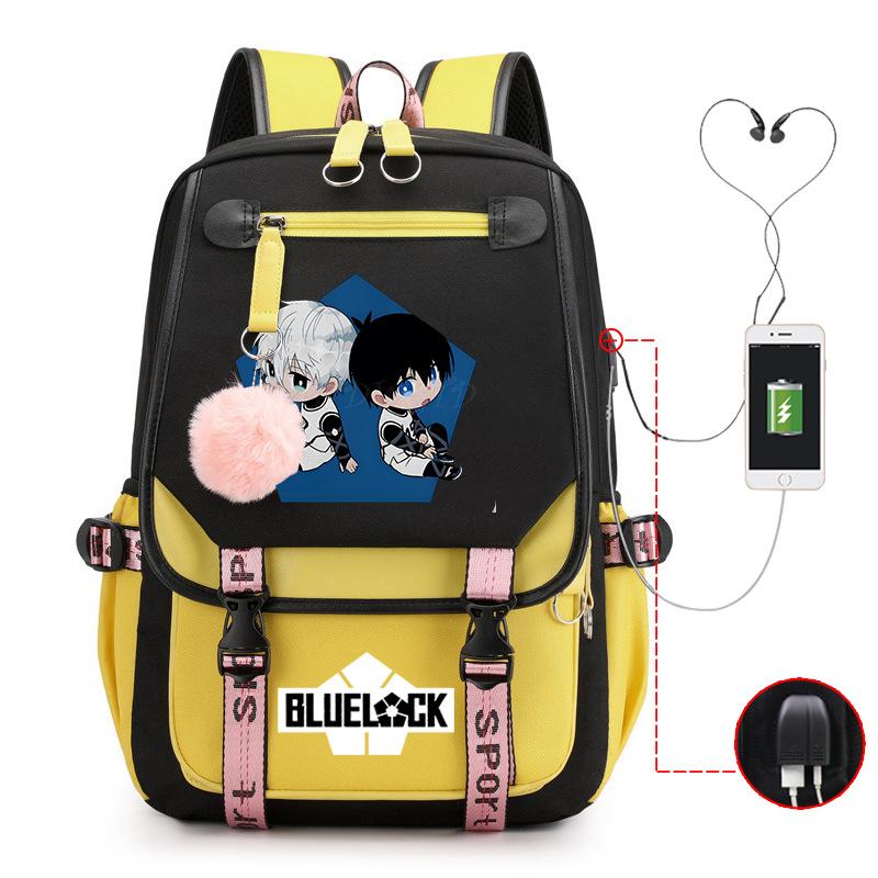 Blue Prison Anime School Bag College Wind Large Capacity Middle School Student Usb Backpack