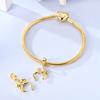 Romantic Bow Pendant Bead Component Copper Metal Golden Bow Charm Bead Component Good Sisters Pendant Bead Component Compatible With Designed For The
