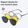 3 In 1 Polarized Sunglasses Men Magnetic Clip On Glasses Metal Frame Optical Prescription Eyeglass Magnet Eyeglasses Clips