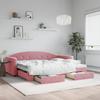 Daybed Extendable with Drawers Pink 90x200 cm Velvet