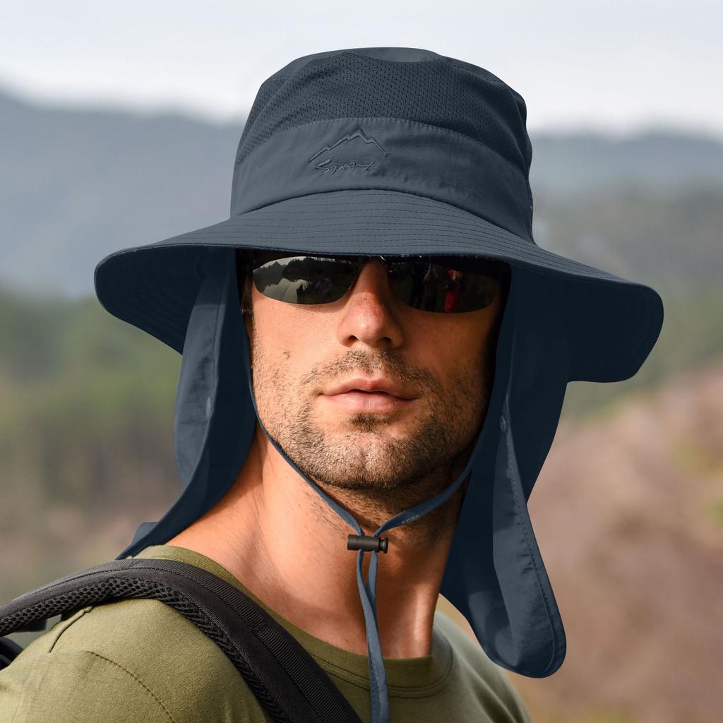 Men's Wide-Brim Fishing Hat Outdoor, Fisherman Hat, Sun Hat,Sun