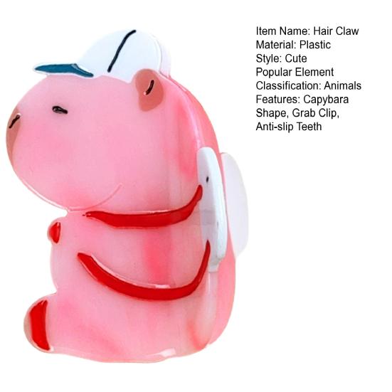 Заколка для волос в форме капибары, противоскользящие зубцы, женская заколка для волос, большой зажим для волос, аксессуар для волос
