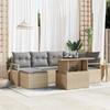 VidaXL 7-Piece Garden Sofa Set with Beige Cushions Poly Rattan 3357593