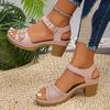 Fashion Retro Roman Style Casual Thick Heel Sandals for Women Summer 2025 New Open Toes Breathable Comfortable Fashion Beach Cool Pumps
