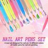 МАРКЕР ДЛЯ ДИЗАЙНА НОГТЕЙ 1 мм Рисующий Стержень, Ручка для Рисования на Ногтях, DIY, Быстросохнущая, Цветная Ручка для Рисования Цветов и Контуров, 12 Цветов 36 мл,