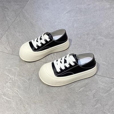 Кожаные кукольные маленькие белые туфли женские весна 2024 новые модели наступают на каблук две носят печенье толстая подошва уродливые универсальные туфли для доски