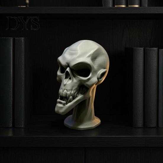 Жуткие Домашние Украшения 3D Печатная Статуэтка Черепа, Жуткая Фигурка на Хэллоуин, Готический Стол Темный Стиль Украшение Комнаты, Орнамент для Каминной Полки
