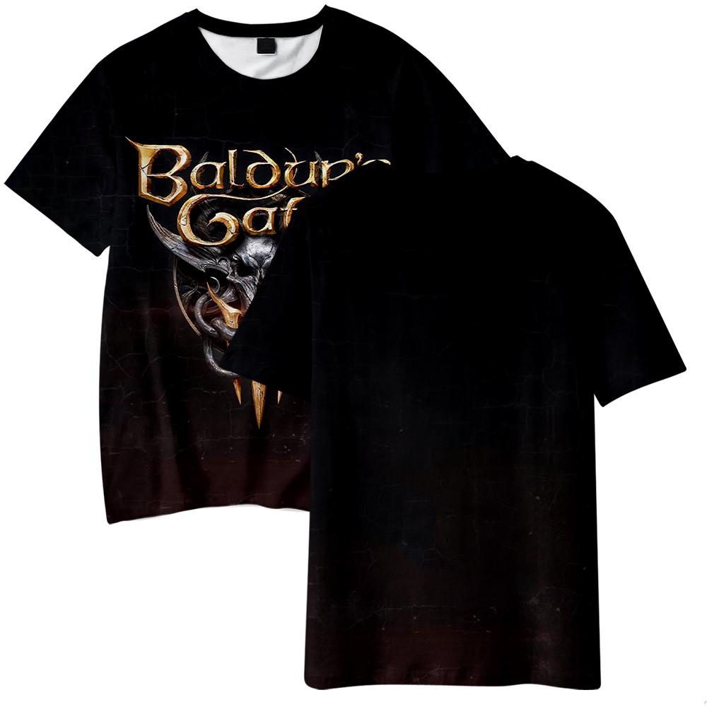 Мода унисекс для поклонников Baldur's Gate 3, женские и мужские повседневные футболки с короткими рукавами и графическим принтом