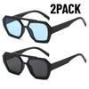 2PACK Fashion Double Bridges Women's Outdoor Travel Fishing Sunglasses Men Big Frame Eyewear Retro Luxury Designer Glasses UV400