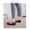 Flat Sole Single Shoes for Women with Small Leather Solid