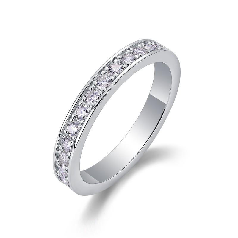 Elegant Sterling Moissanite Stackable Ring Women Minimalist Geometric Design Hypoallergenic