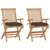 Day and Night - Day and Night Garden Chairs 2 Units Teak Wood with Taupe Gray Cushions