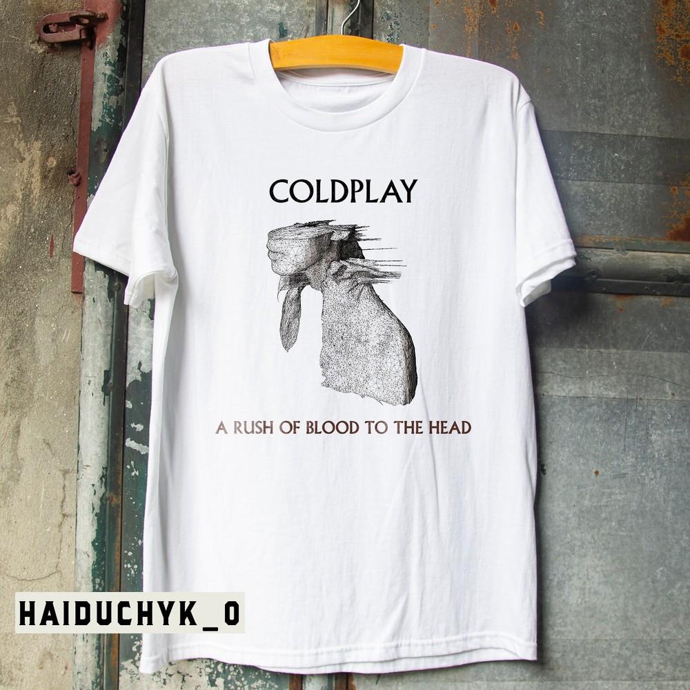 Футболка COLDBLAY A Rush of Blood to the Head Унисекс Белая футболка Размер S-5XL Унисекс Футболка