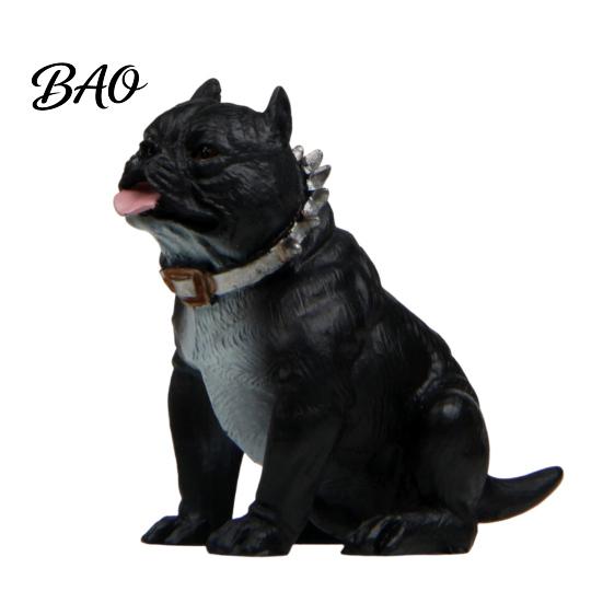 Resin Dog Figurine American Bully Car Dashboard Ornament, Pitbull with Collar, Bulldog Statue Realistic Breed for Interior Home Office Desk