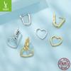Hollow Love Pendant U-Shaped Earrings, Fashionable Wear S925 Sterling Silver Combination Earrings Earrings