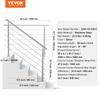 59in Handrails for Outdoor Steps 5 Crossbars Staircase for Porch Deck