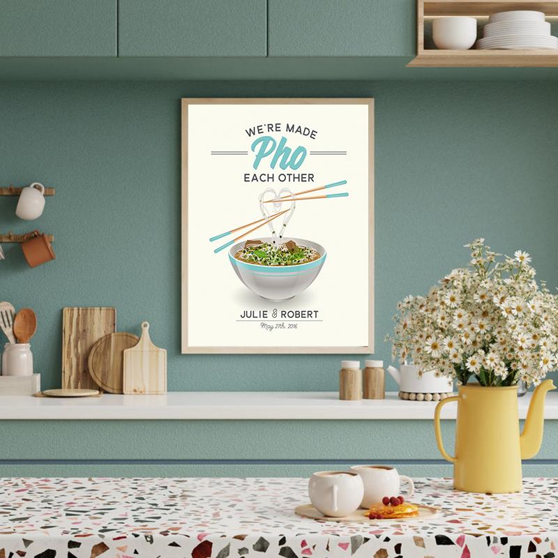 Постеры и принты с едой в мисках, рисовая лапша, яйцо Фо, картина на холсте, скандинавское настенное искусство, HD-изображение, современная кухня, ресторан, домашний декор