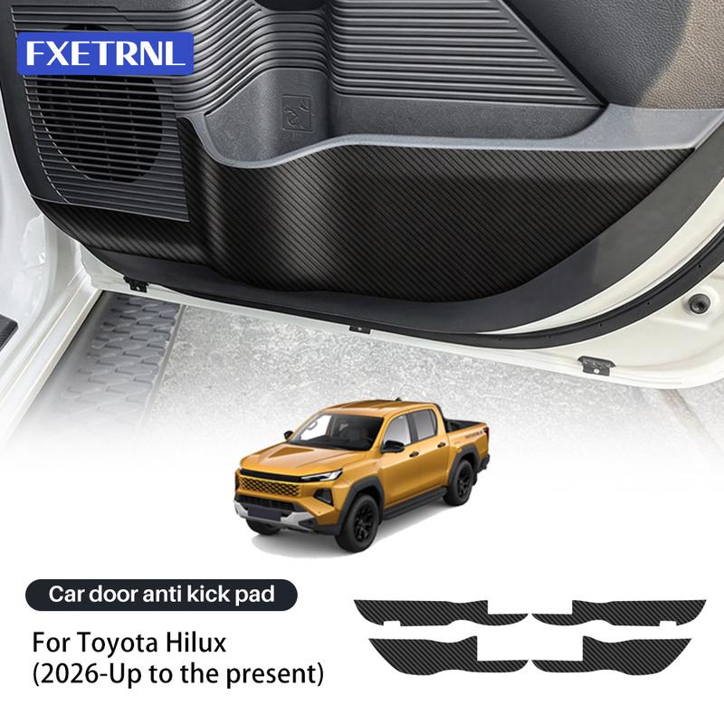 For 2026 Toyota Hilux Car Door Anti-kick Pad Suede Leather Accessories Door Protector Modification Upgrade Parts