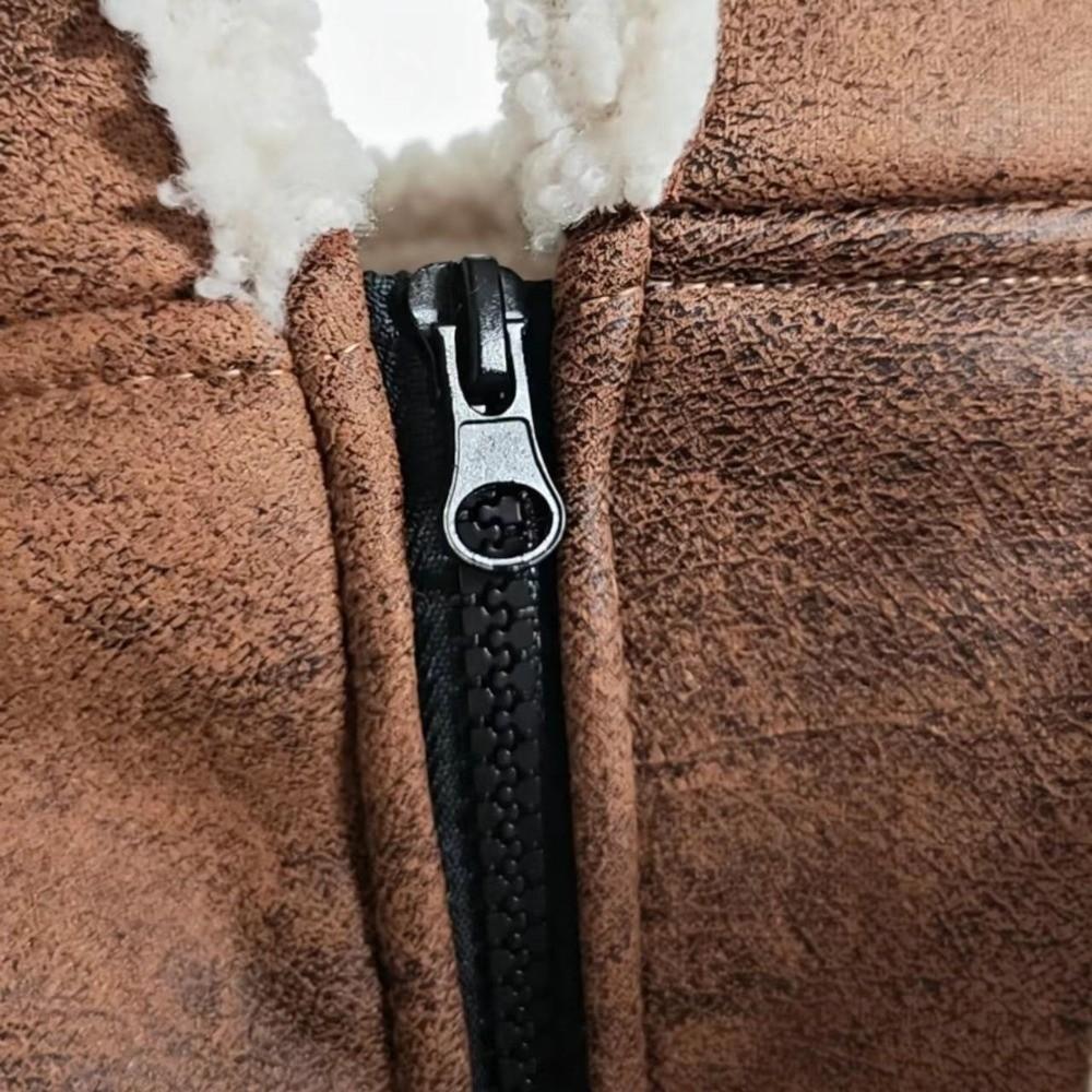 Cotton Material Pet Padded Vest Velvet Leather Pet Winter Jacket Cotton Dog Vest Outdoor Walking
