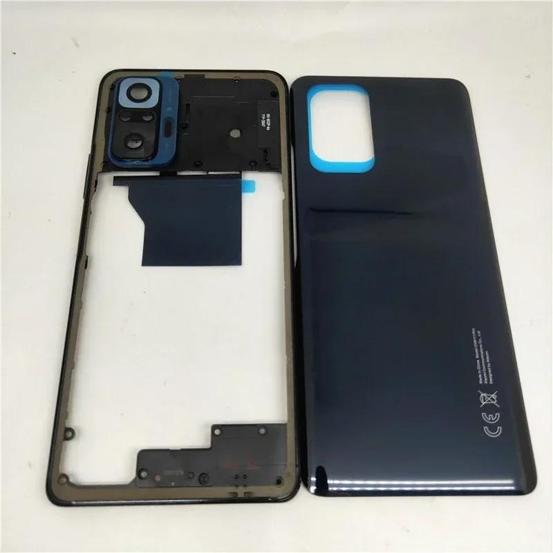 Полный корпус для Redmi Note 10 Pro Средняя рамка Задняя крышка аккумулятора Задняя крышка с окошком для камеры