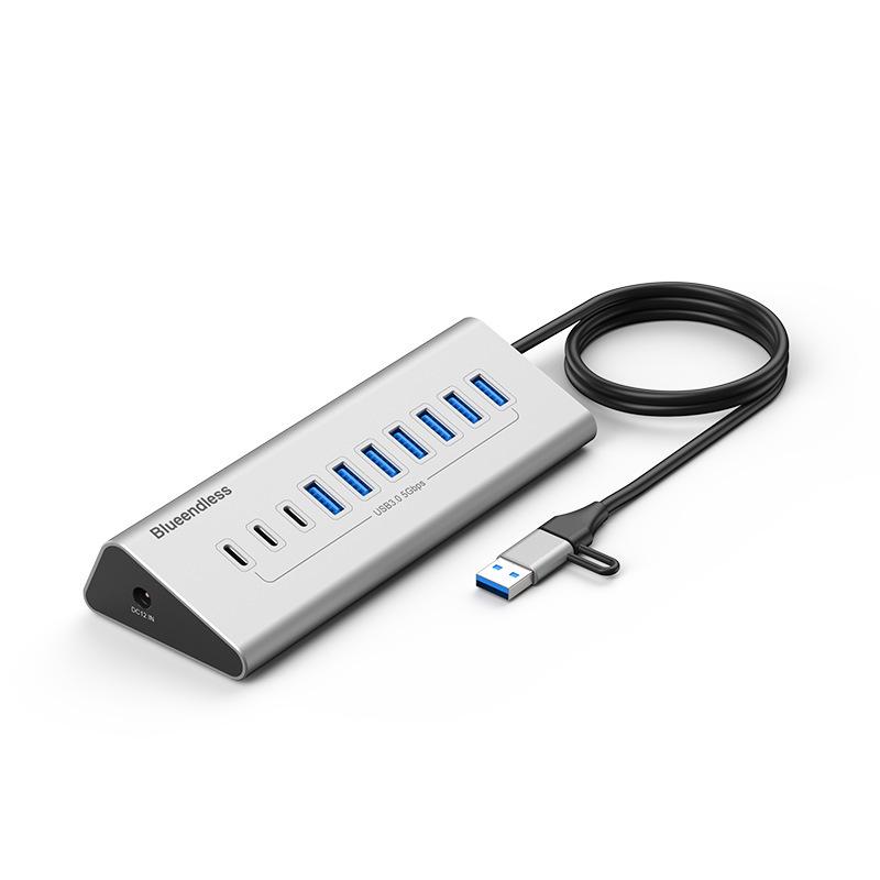 BlueShuo USB 3.2 10-Port Type-C Hub Splitter for Laptops & Desktops