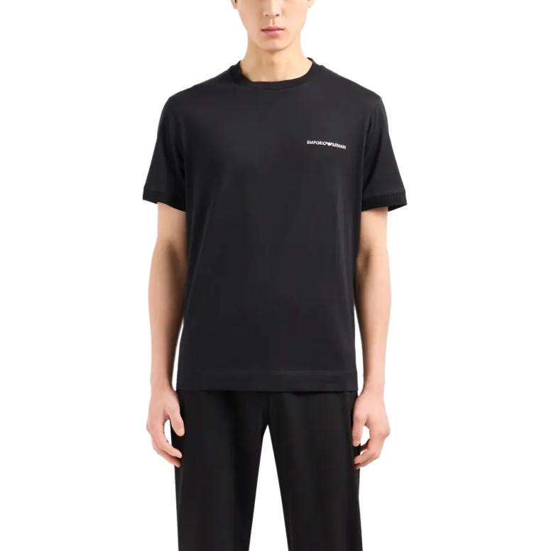 EMPORIO ARMANI Lightweight Jersey T shirt With Logo Embroidery And Ribbed Trim 3D1TN3-1JOCZ-0033