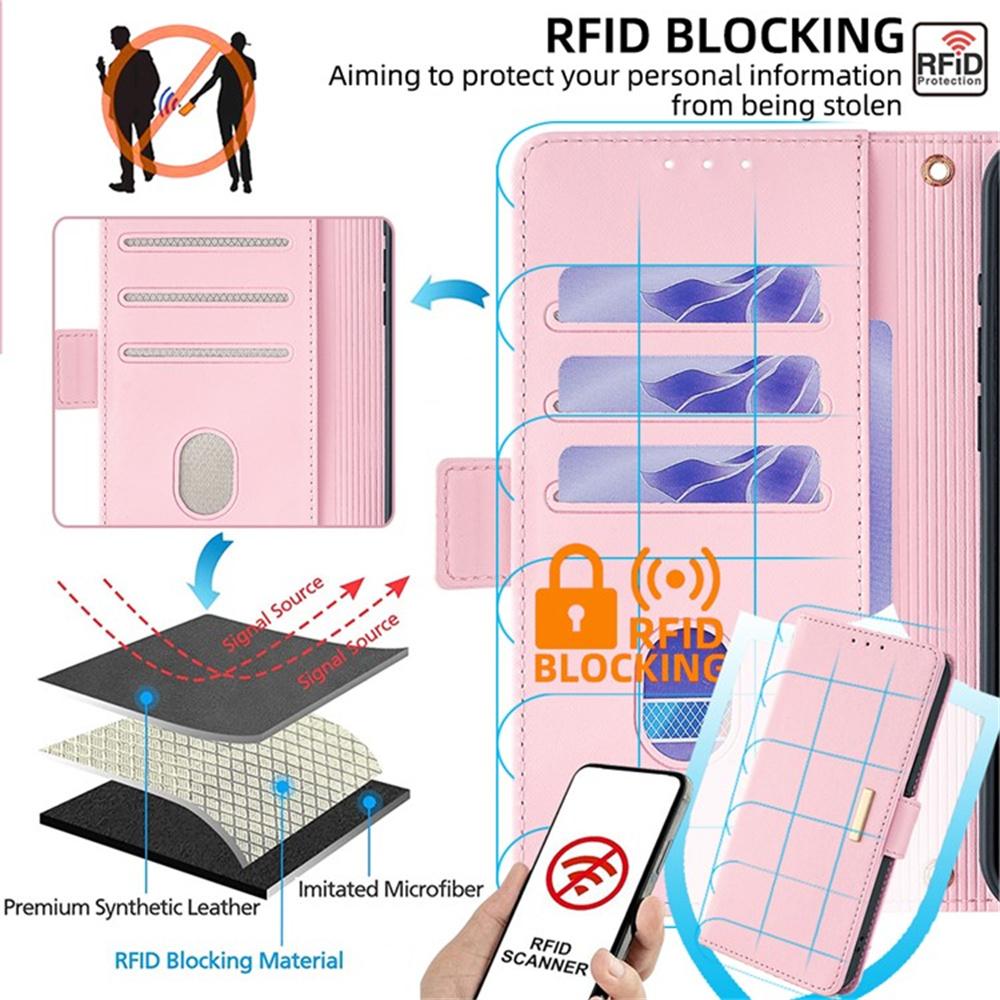 For Samsung Galaxy A36 5G Case PU Leather Wallet Stand Phone Cover with Crossbody Shoulder Strap