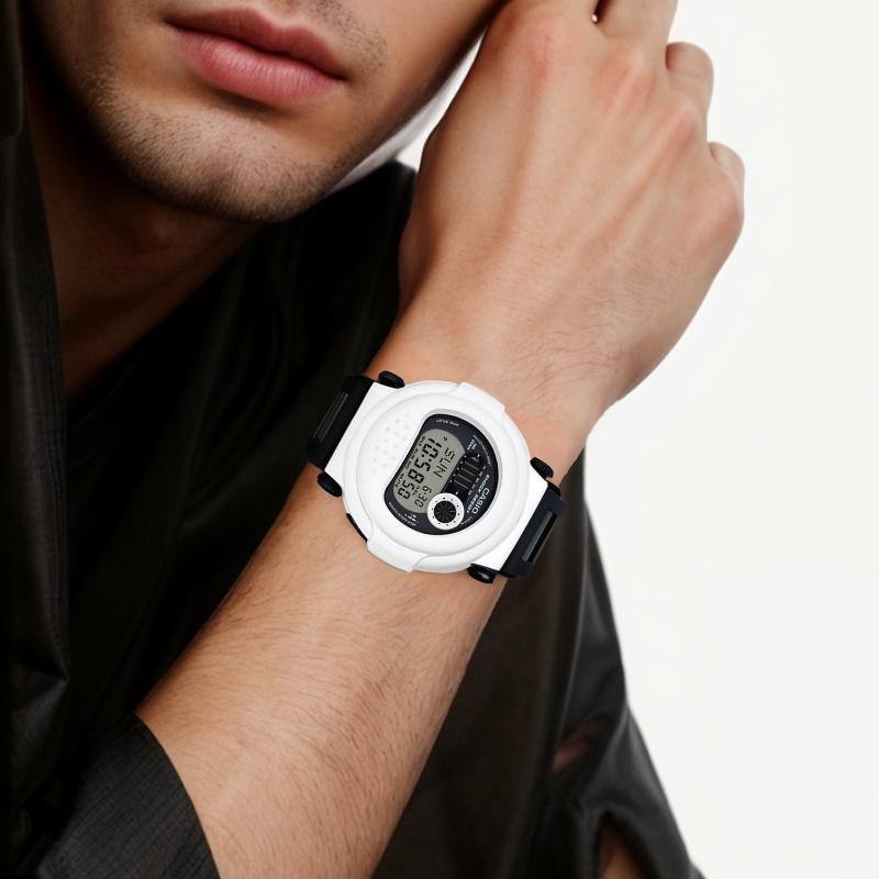 Casio Серия тематических часов G-SHOCK классический модный тренд водонепроницаемые спортивные кварцевый механизм ремешок из смолы японские и корейские часы мужские часы черные G-001BW-7PR