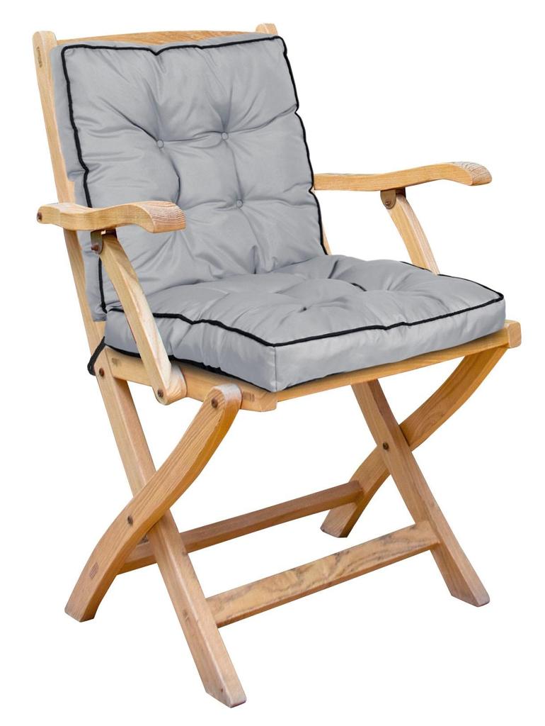 Poduszka na krzesło ogrodowe wodoodporna wiązana na sznurki z wysokim bokiem i lamówką 50x50x50 cm