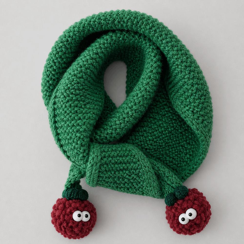 Soft Kids Knitted Scarf Windproof Fluffy Ball Neckerchief Cute Knit Neck Cover Outdoor Use