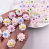 120PCS Resin 12mm 3D Colorful Flower Flatback Stone Buttons Embellishment DIY Scrapbook Crafts