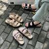 Comfortable fashion casual retro shoes women's summer new Roman platform sandals belt buckle beach shoes