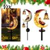 Garden Stake Light Santa Moon Light, Solar Powered Claus Lamp Weatherproof Holiday with Stake, Decorative for Outdoor Yard Lawn Patio Decoration