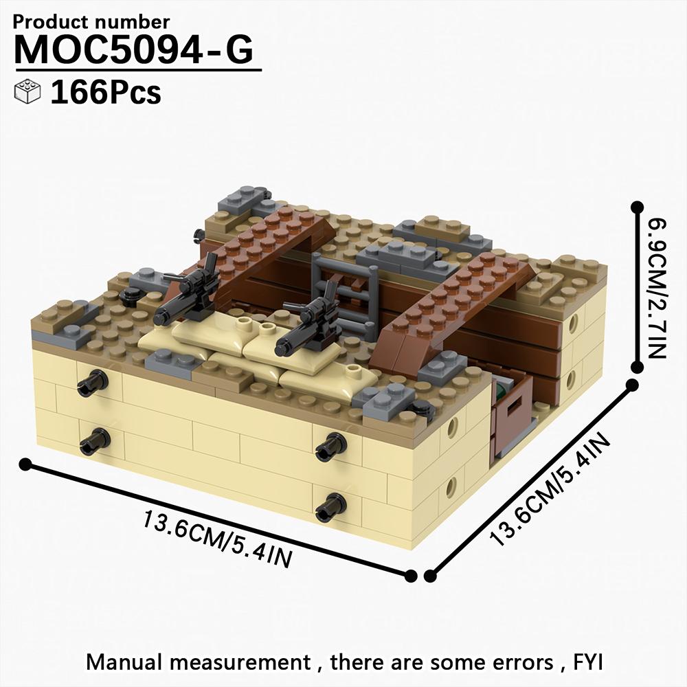 WW2 Series Military Battlefield Ruins War Related Building Blocks Blockhouse Model Toy Medieval Gift For Children Adults DIY MOC