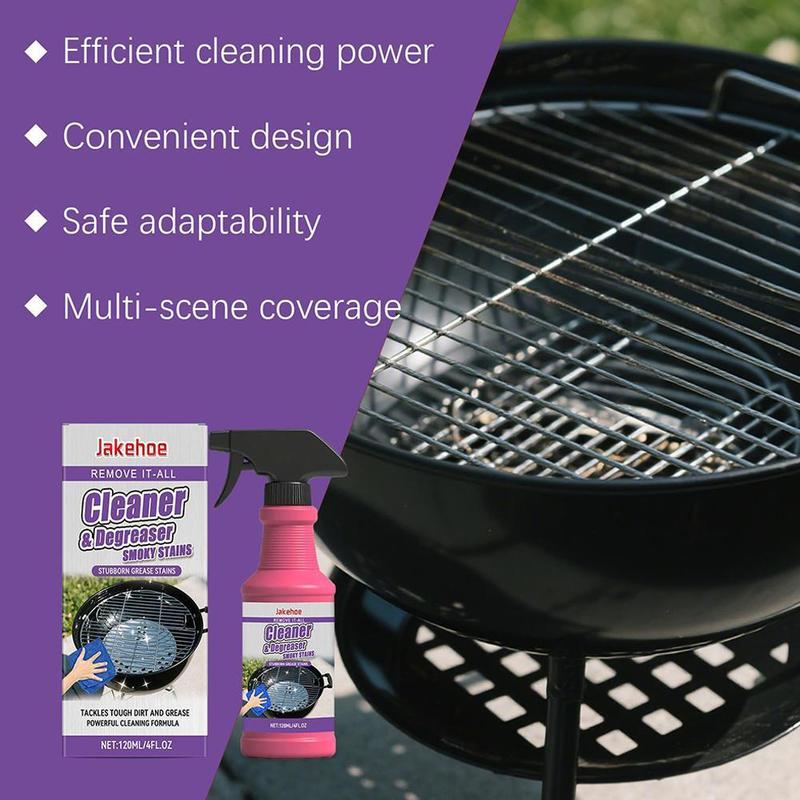 JAKEHOE 120ml Barbecue Rack Cleaner Powerful Cleaning Stubborn Grease Removes Carbon Deposits Safe Formula No Damage for Grill