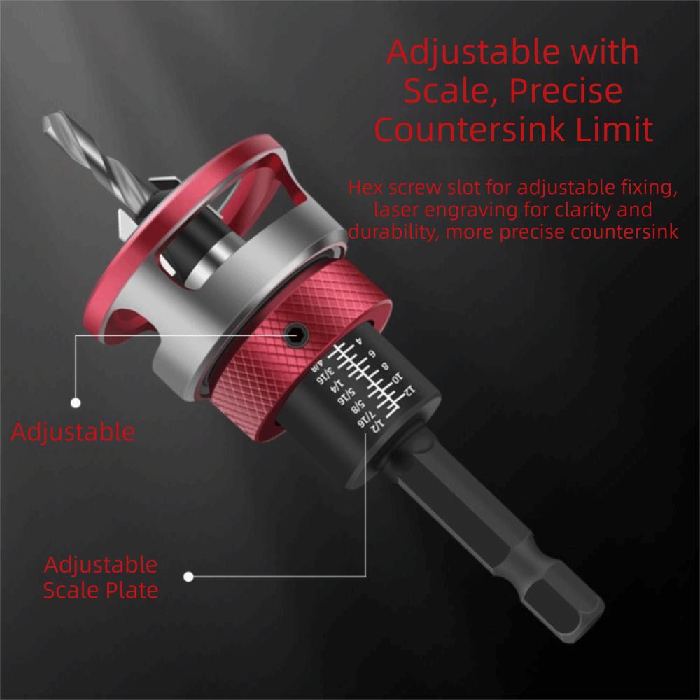 5pcs/box Adjustable Depth Countersink Drill Bit Zinc Zinc Alloy Drill Bit Concealed Screw Installation