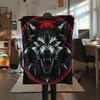 Red-Eyed Wolf  Print Flannel Blanket, High quality Comfortable for All Seasons, Home Decor, Warmth and Comfort