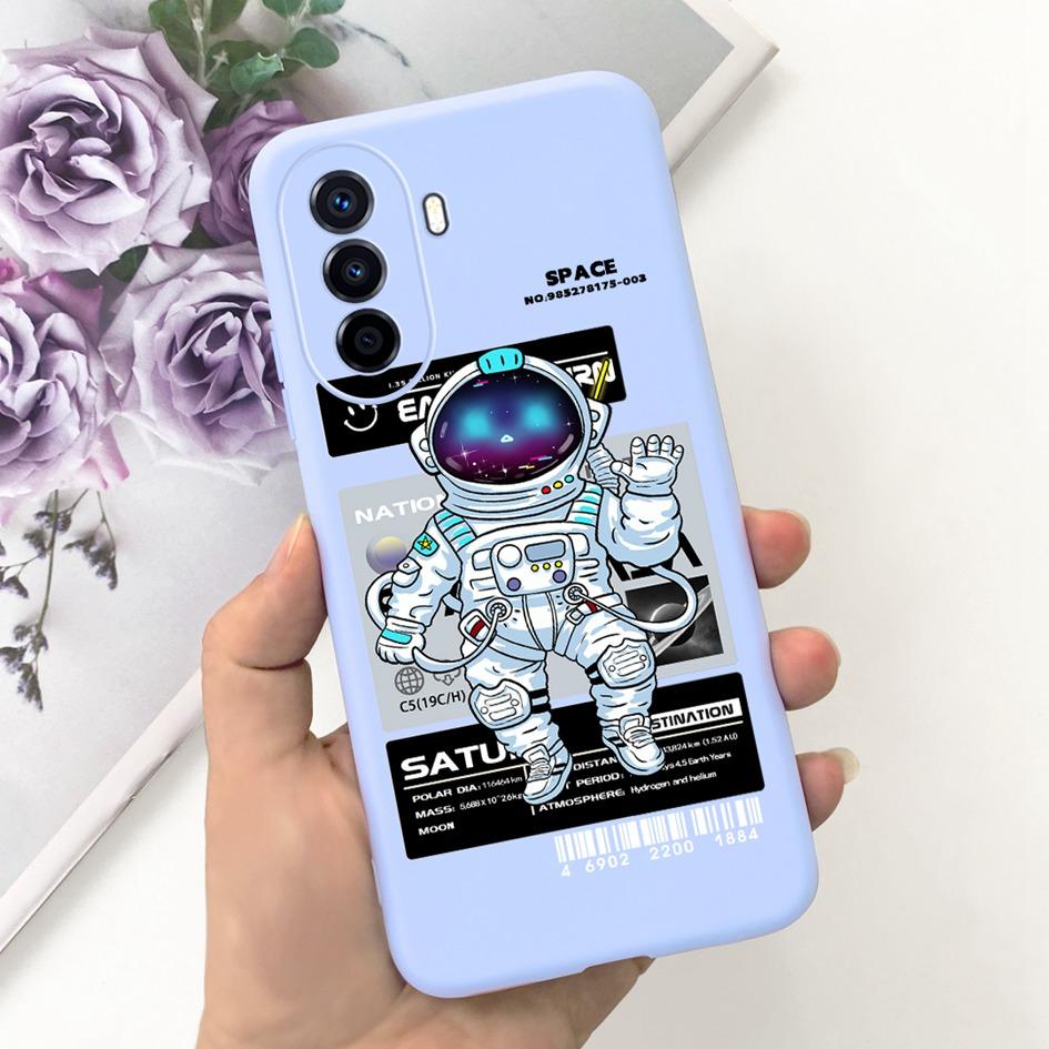 Чехол для Huawei Nova Y70 Plus Чехол для телефона Nova Y70 4G Милый Мультяшный Астронавт Мягкий Силикон Funda Для Huawei Nova Y70Plus Capinha