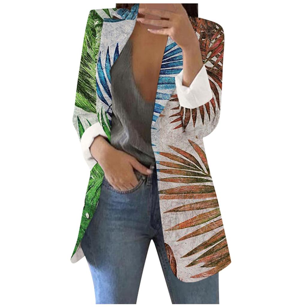 Женский модный повседневный костюм с принтом, свободный удобный кардиган с длинным рукавом, пальто