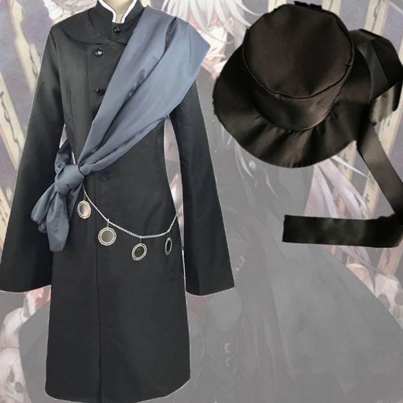 Chic New Black Butler Kuroshitsuji Undertaker Suit Outfit Cosplay Costume Unisex With Complete Accessories And Stylish Hat