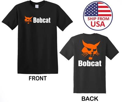 Трактор Bobcat Bob Cat Мужская черная футболка Размеры от S до 3XL Унисекс футболка