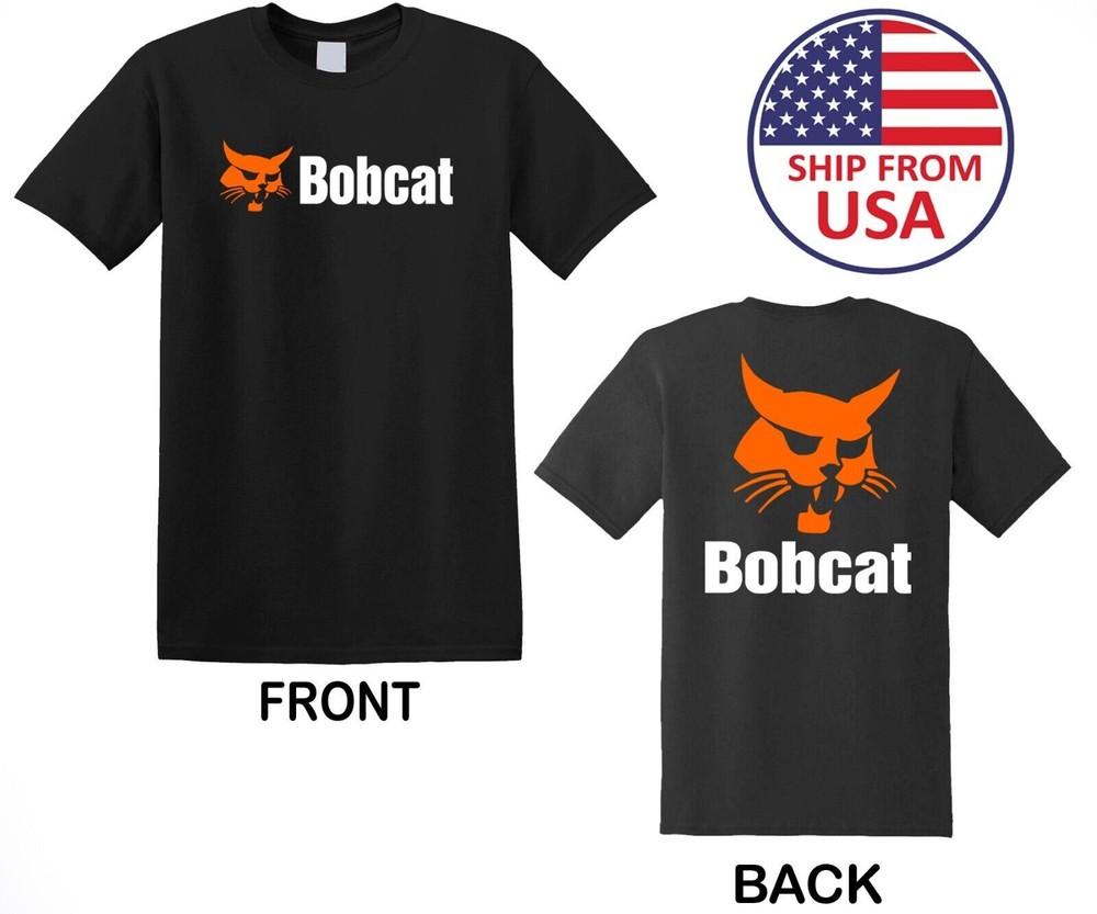 Трактор Bobcat Bob Cat Мужская черная футболка Размеры от S до 3XL Унисекс футболка